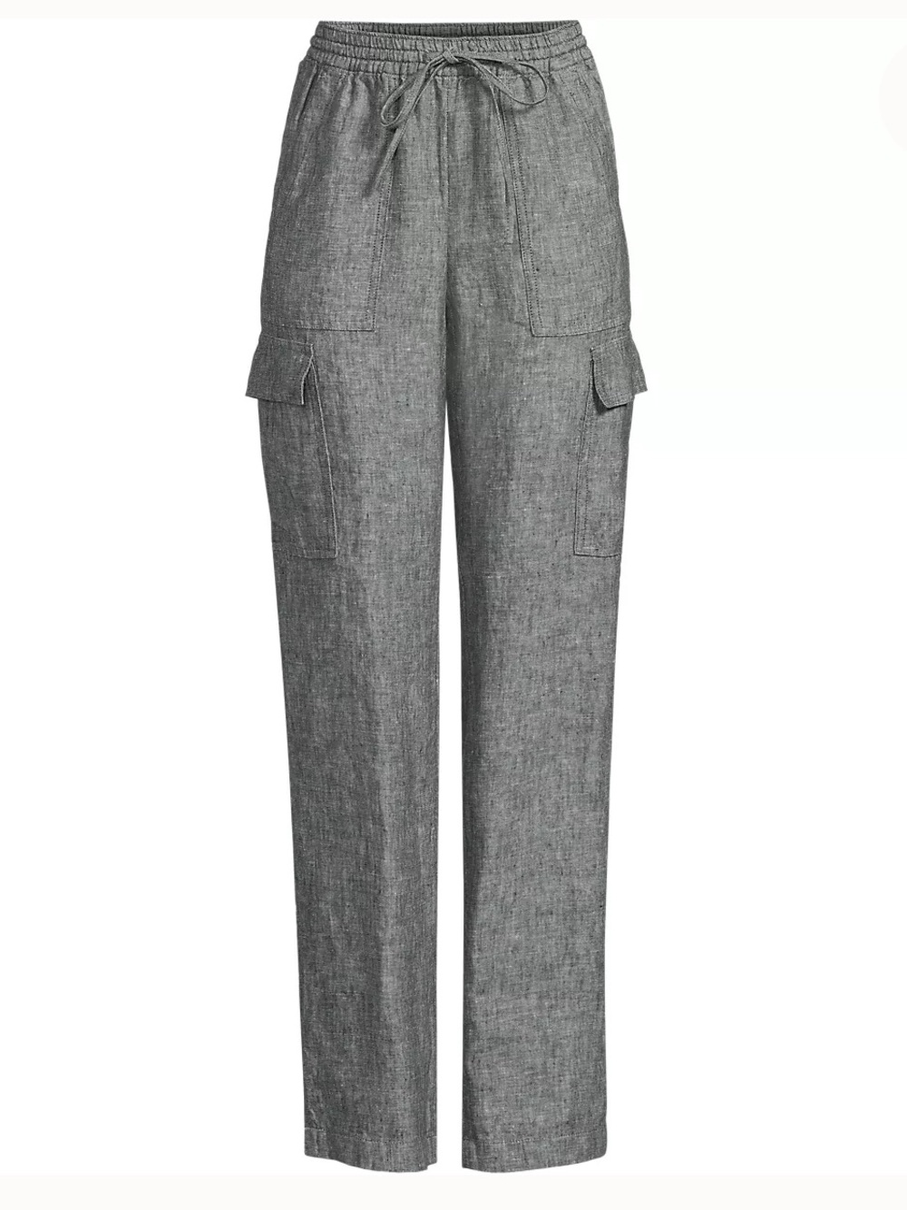 Lands' End Straight-Leg Cargo Pants in forest moss green size 12